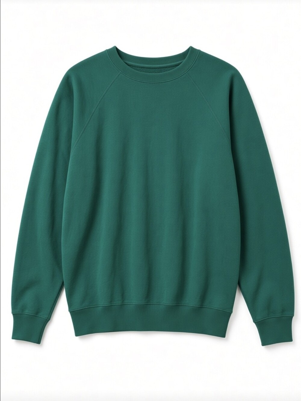 Vintage Blank Green Raglan Crewneck Sweatshirt Distressed Faded USA